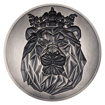 Stříbrná 1oz medaile Český lev 2024 inkusní ražba s patinou - 2