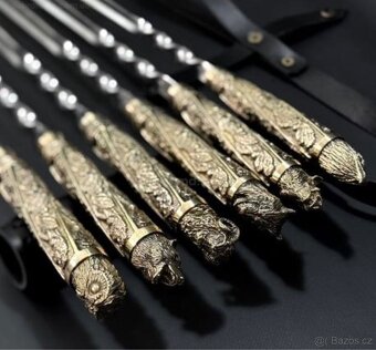 Dárková sada 6 jehel na špízy s bronzovými rukojeťmi - 2