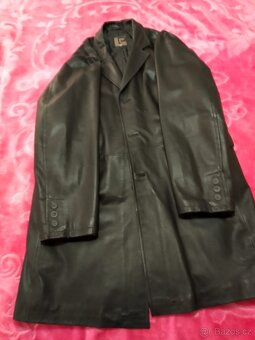 Kožený dlouhý kabát - 2