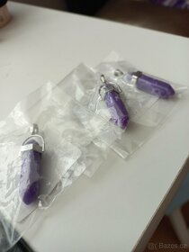 Náhrdelník fialový krystal - 2