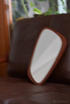 krásné menší zrcadlo z teakového dřevo - 2