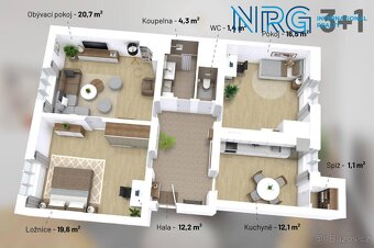 Prodej bytu 3+1, 93,3 m2, Kolín, ul. Havelcova - 2
