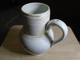 Starý džbán porcelánový, ručně malovaný, používaný - 2