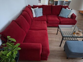 Rohová vínová sedačka - 2