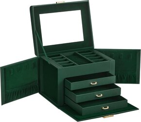 Nová uzamykatelná 4-patrová šperkovnice/kufřík na šperky - 2