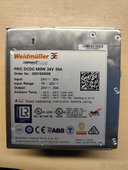 Weidmüller PRO DCDC 480W 24V 20A – nový, bez krabice - 2