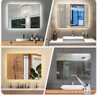 Nové Koupelnové zrcadlo s ohřevem osvětlením 800x600mm - 2