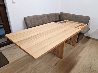 Sleva - Nový rozkládací stůl buk 80x120+45 cm - 2