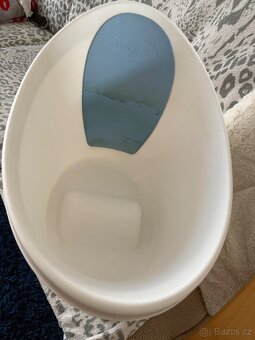 Shnuggle vanička bílá s modrou opěrkou - 2