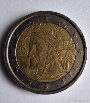 vzácná 2€ mince – Dante Alighieri, Itálie 2002, první mapa - 2