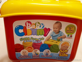 Baby Clemmy, gumové měkké kostičky, 42ks, 6-18měs. - 2