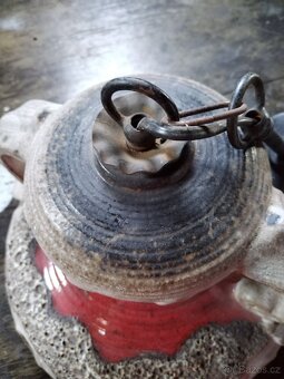 Starožitná keramická lampa, lustr - 2