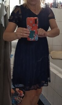 Koktejlové šaty modré vel M/L - 2