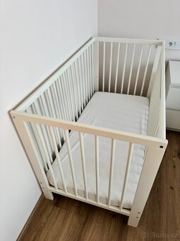 IKEA bílá postýlka Gulliver vč. matrace - 2