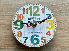 Dřevěné nástěnné/opěrné dekorativní hodiny - průměr 12 cm - 2