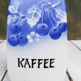 Starožitná porcelánová dóza Kaffee, motiv třešně. - 2