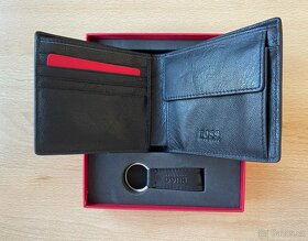 Originální panská kožená peněženka HUGO BOSS a přívěsek - 2