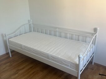 Postel bílá kovova 200 x 90 cm - 2