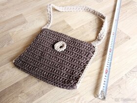 Béžovo hnědá dámská háčkovaná kabelka - nová - 2