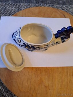 retro porcelánová cukřenka - velryba - 2