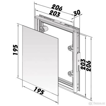 Revizní dvířka pod obklad 206x206 mm - 2