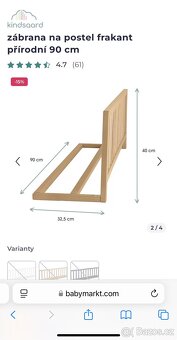 Zábrana na postel 90 cm - 2
