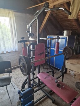 Posilovací věž. Činky. Závaží. - 2