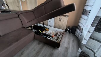 Rozkládací sedačka hnědá - 2