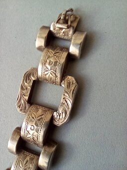 Mohutný stříbrný náramek Art Deco - 2