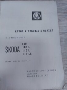 Návod na opravy a údržbu Škoda 100, 110 - 2