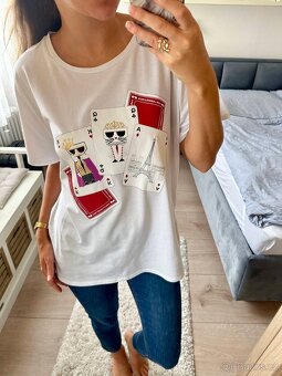 KARL LAGERFELD BÍLÉ TRIČKO 1 - 2