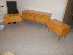 Retro Brusel skříňky stolky 60.léta 3 kusy - 2