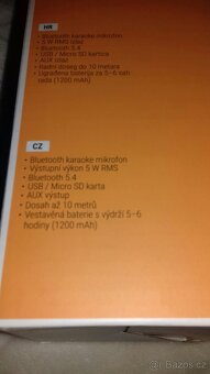 Karaoke mikrofon s vestavěným reproduktorem, nový - 2