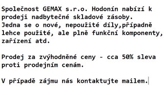Prodej nadbytecnych dilu - 50% sleva - 2