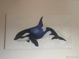 Obraz akrylem na plátně zabijácká velryba, 150x80 cm - 2
