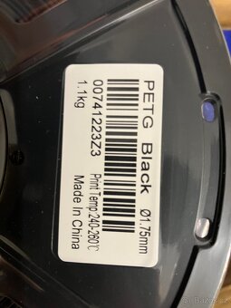 PETG černý filament 1,1 kg 1,75 mm 3D tisk - 2