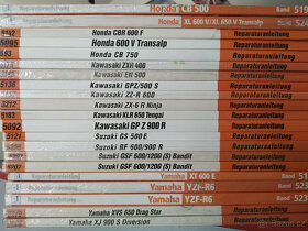 Honda,Suzuki,Yamaha,Kawasaki, opravářské manuály - 2