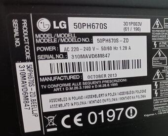 Plasma TV 50" LG50PH670S - vypina se obraz - 2