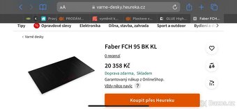 Varná deska indukce Faber FCH 95 BK KL - nová, 900x520 mm - 2