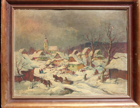 Ludvík (Ludva) Dobeš, olej na desce, XXL s rámem 76 x 94,5 - 2