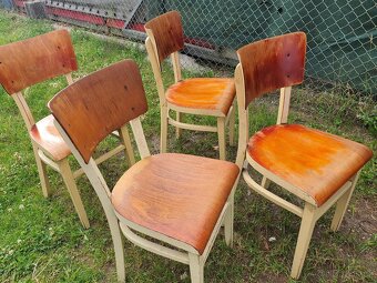 retro poválečné ČSSR židle 4ks socialismus 1950 - 1960 - 2