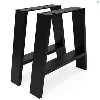 Kovové nohy na stůl ve tvaru A černé (2 ks v sadě) - 2