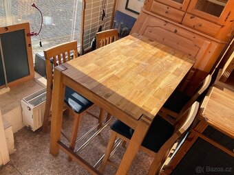 Zvýšený dubový stůl 4 židle - 2