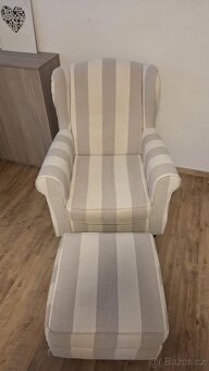 Křeslo s podnožkou - ušák - 2