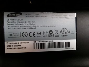 Prodám monitor Samsung SyncMaster T220 - 2
