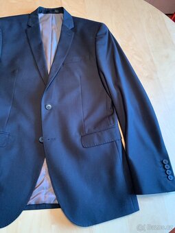 pánský černý oblek - vel. M - slim fit - 2