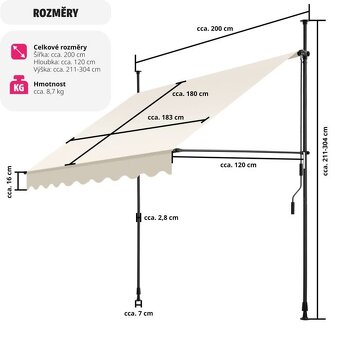 Markýza stahovatelná nová - 2