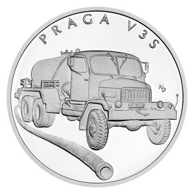 Stříbrná mince Na kolech - Praga V3S - 2