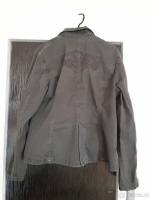 Dámské plátěné sako khaki - 2