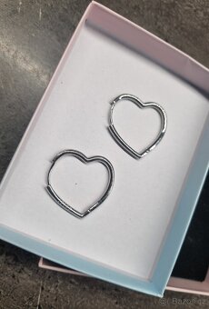 Loved nové dámské stříbrné náušnice srdce srdíčka 925 - 2